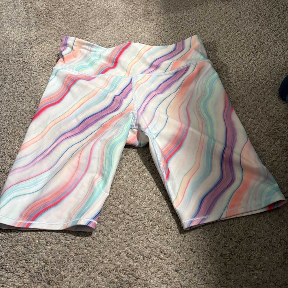 Athleta Multicolor Swirl Bike Shorts